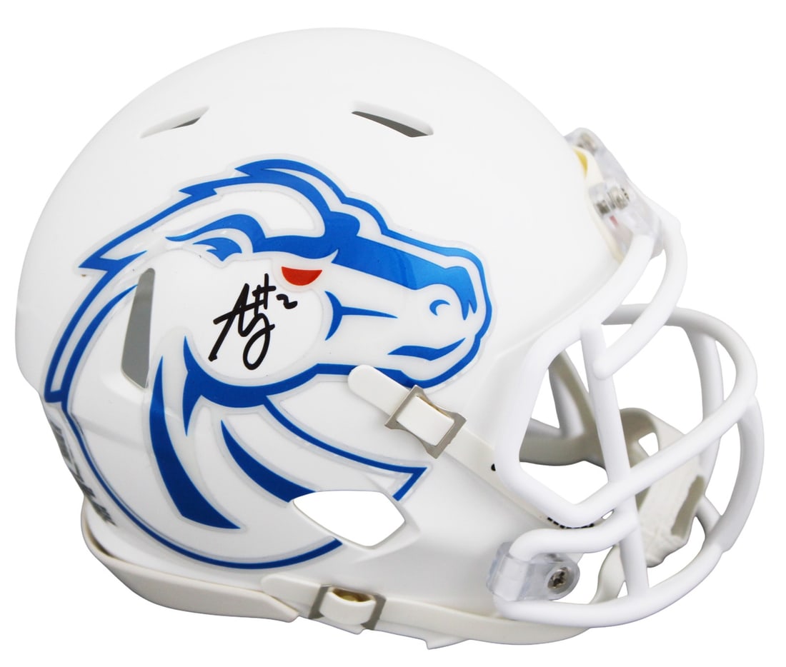 White Speed Mini Helmet Signed by Ashton Jeanty Beckett BAS Witnessed (1 of 2)