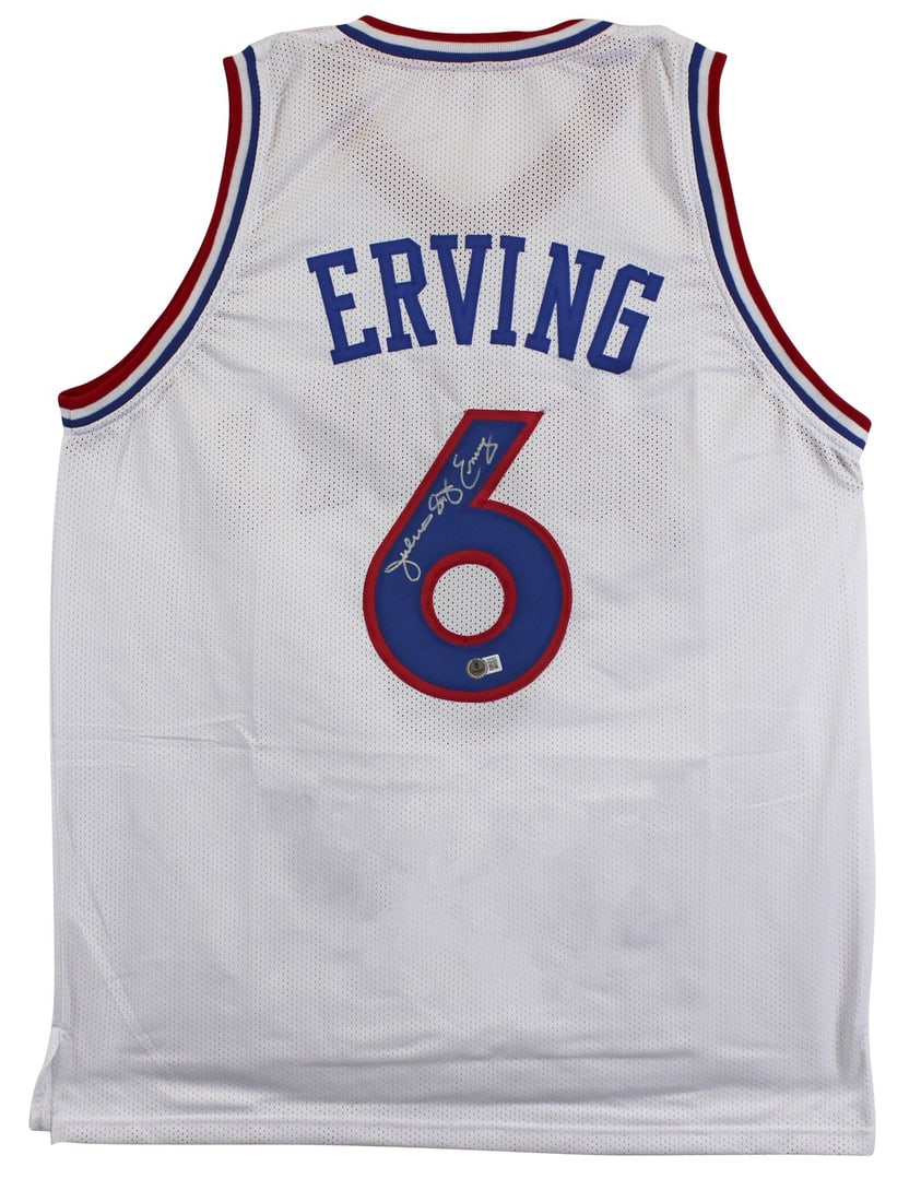Beckett Authenticated Julius Dr J Erving Signed 76ers White Jersey (1 of 3)