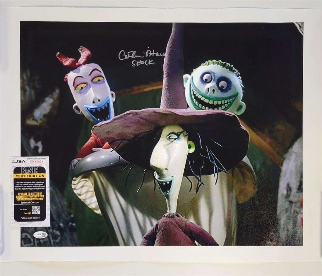 The Nightmare Before Christmas 16x20 Photo Signed by Catherine O'Hara JSA Authenticated: The Nightmare Before Christmas 16x20 Photo Signed by Catherine O'Hara JSA Authenticated This is a 16x20 canvas photograph from The Nightmare Before Christmas, signed by Catherine O'Hara. The autograph