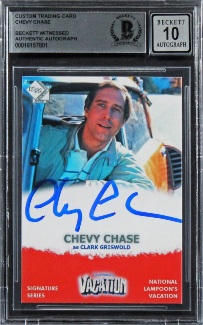 Chevy Chase signed National Lampoon's Vacation trading card Beckett Gem Mint 10 (1 of 2)