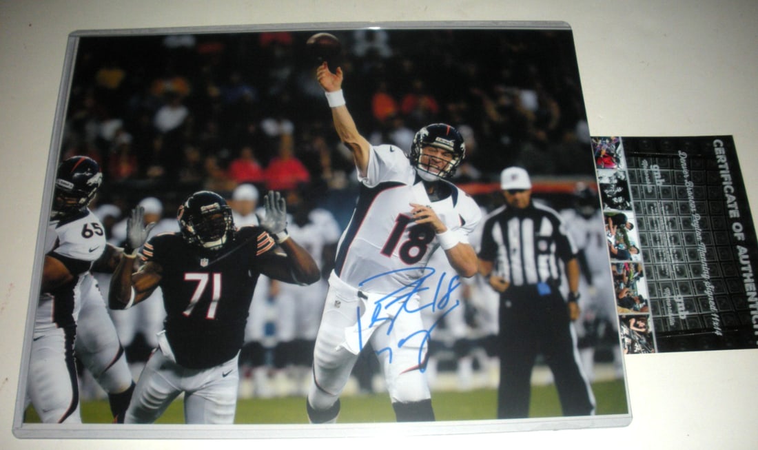 Peyton Manning Signed 11x14 Denver Broncos Super Bowl Champions Photo With COA (1 of 1)