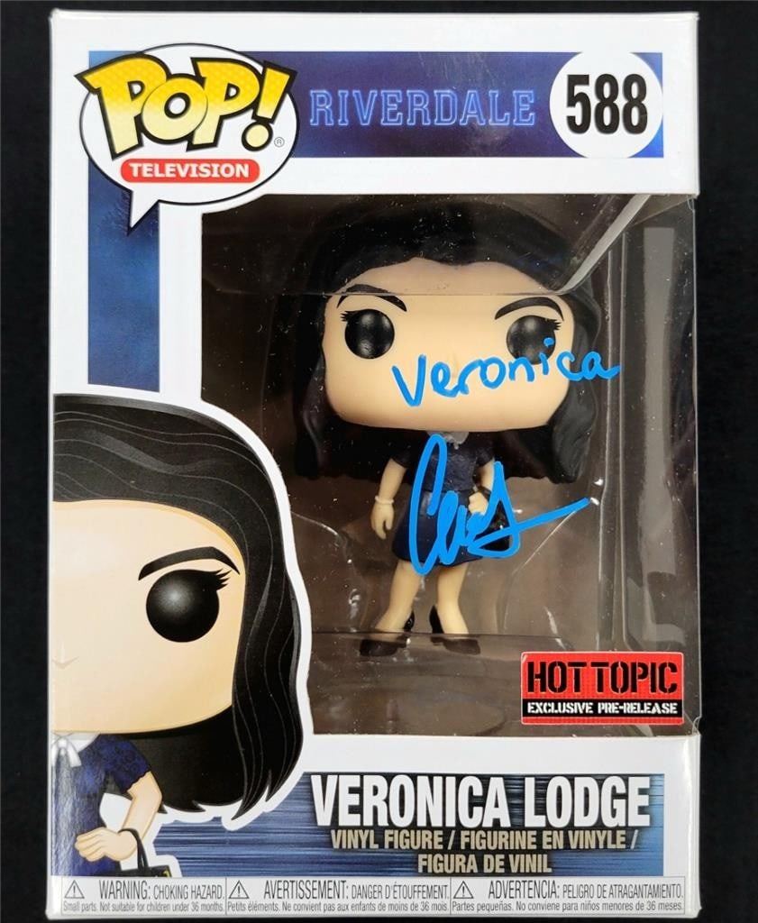 Camila Mendes Autographed Funko Pop 588 Riverdale Beckett BAS: Camila Mendes Autographed Funko Pop 588 Riverdale Beckett BAS This collectible Funko Pop figure features Camila Mendes as Veronica from the popular TV show Riverdale. Authentically signed by Mendes, t