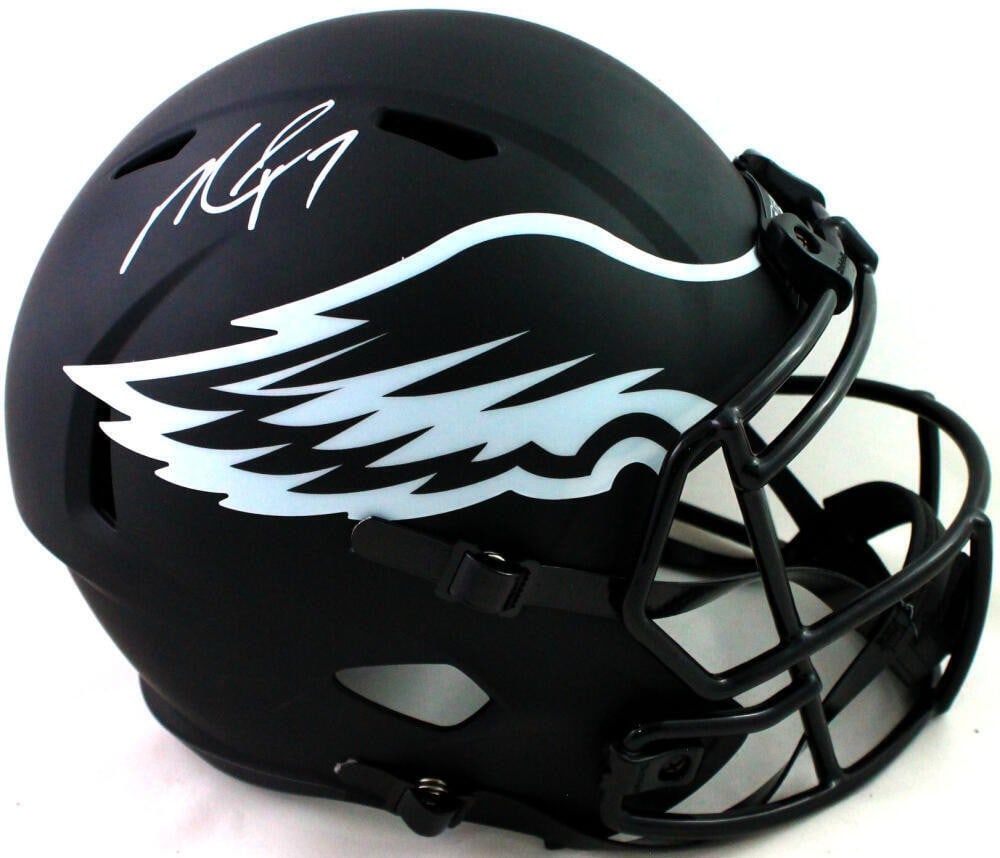 Philadelphia Eagles Eclipse Speed Helmet signed by Michael Vick JSA: Philadelphia Eagles Eclipse Speed Helmet signed by Michael Vick JSA This is an original full-size Eclipse Speed helmet signed by Michael Vick for the Philadelphia Eagles. It is a pre-owned item and