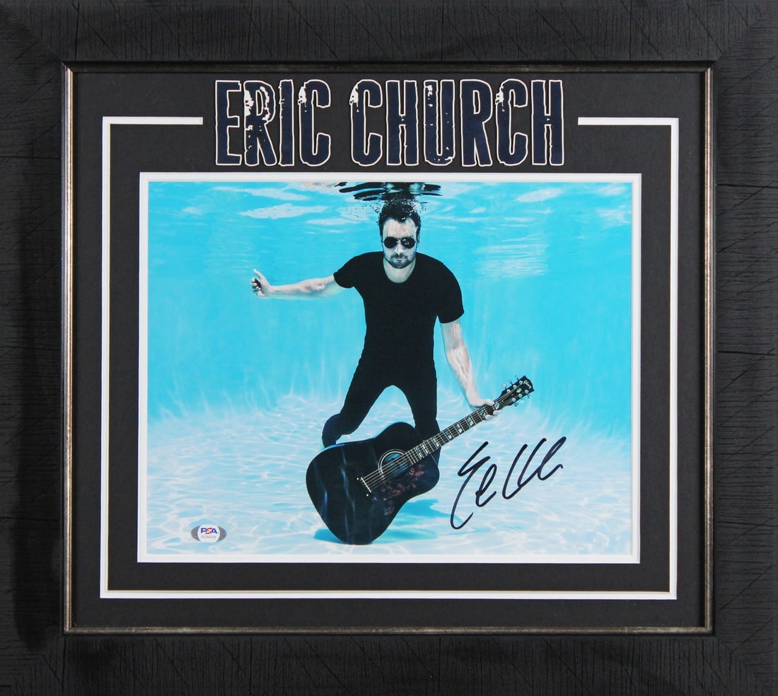 Framed 11x14 Eric Church Signed Photo PSA DNA AG94439: Framed 11x14 Eric Church Signed Photo PSA DNA AG94439 Autographed framed photo of Eric Church, personally signed and presented in a professional frame. This original piece includes PSA/DNA authenticat