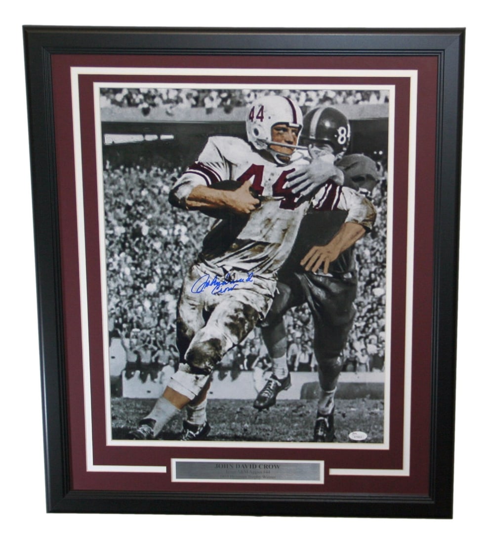 Framed 16x20 Signed Texas A&M Aggies Photo John David Crow JSA (1 of 4)