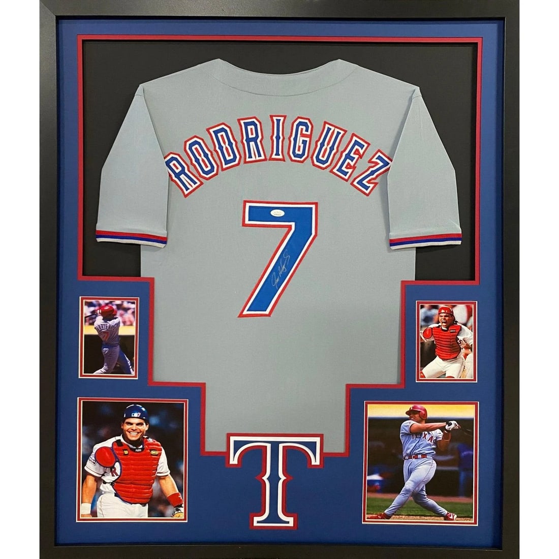 Ivan Rodriguez Signed Jersey Framed Autographed Texas Rangers JSA Certified: Ivan Rodriguez Signed Jersey Framed Autographed Texas Rangers JSA Certified This autographed jersey features the signature of Ivan Rodriguez, a prominent player for the Texas Rangers, famously known a