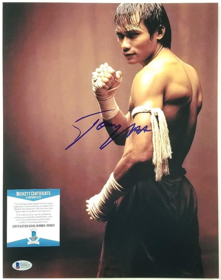 Signed 11x14 Photograph of Tony Jaa with Beckett BAS Certificate: Signed 11x14 Photograph of Tony Jaa with Beckett BAS Certificate This original 11x14 photograph features Tony Jaa, the renowned martial arts fighter from the film ONG-BAK. The photo has been hand-sign