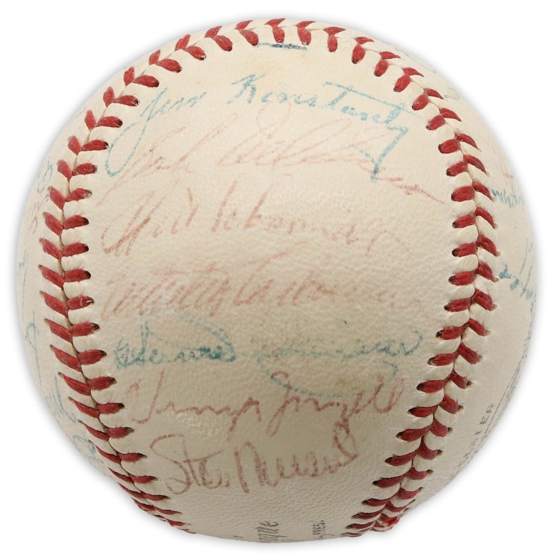 1956 St. Louis Cardinals signed baseball 28 autographs Stan Musial JSA LOA (1 of 7)