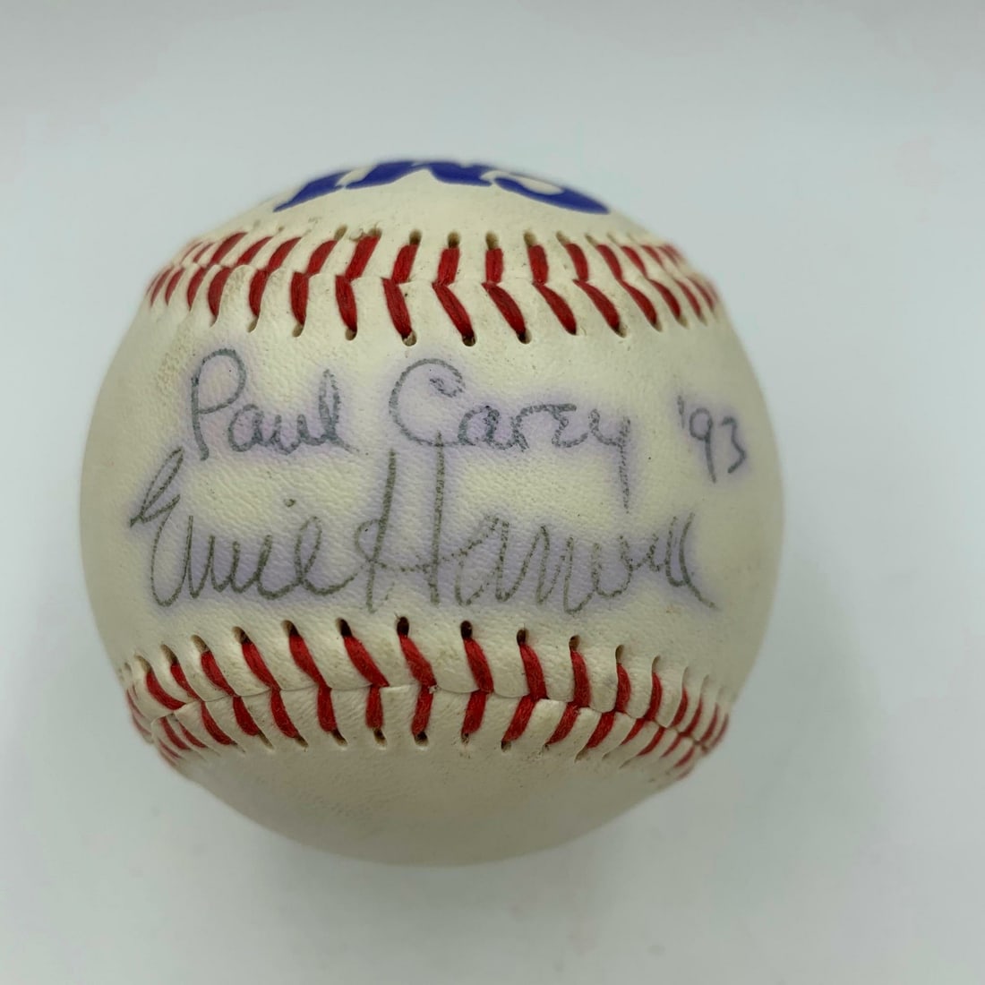 Rare Ernie Harwell Paul Carey Signed Baseball JSA Authenticated: Rare Ernie Harwell Paul Carey Signed Baseball JSA Authenticated This rare signed baseball features the autographs of legendary Detroit Tigers broadcasters Ernie Harwell and Paul Carey. Authenticated b