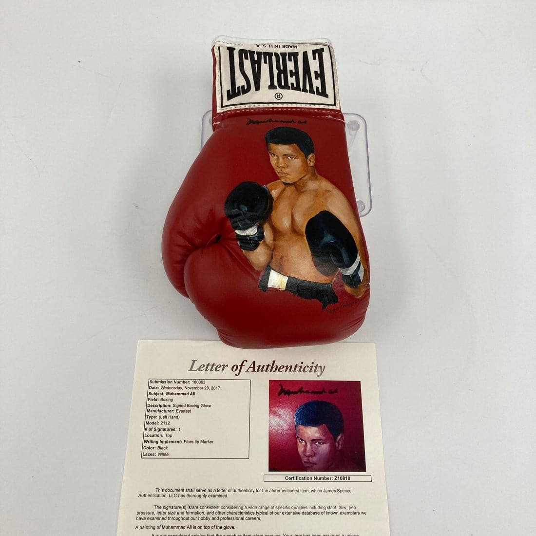 Everlast boxing glove with Muhammad Ali autograph and painted portrait JSA LOA (1 of 9)