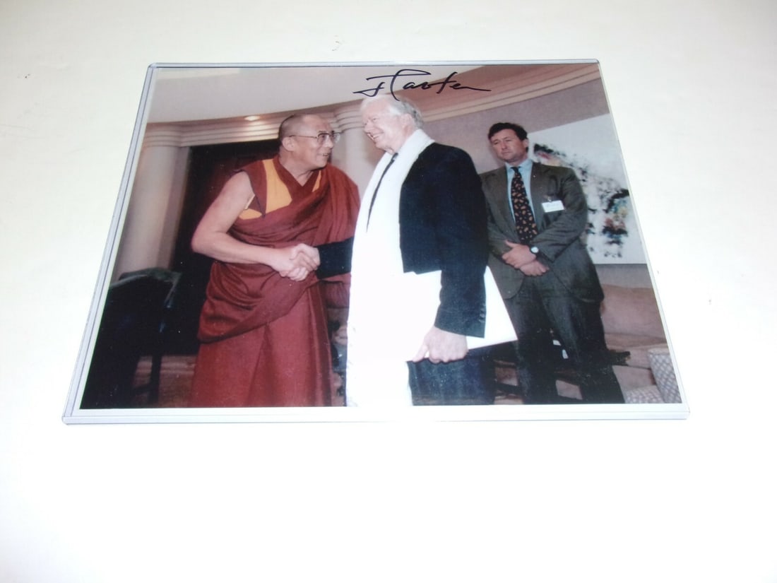 Signed 8x10 Photo Jimmy Carter Dalai Lama JSA COA Authenticated (1 of 2)