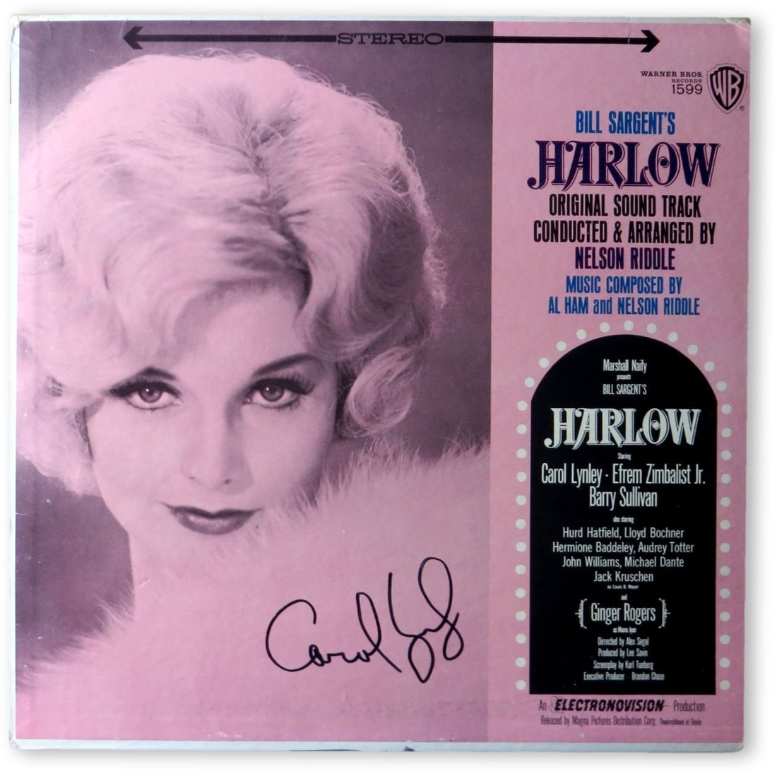 Carol Lynley Signed Harlow Soundtrack Album Cover JSA Authenticated: Carol Lynley Signed Harlow Soundtrack Album Cover JSA Authenticated This is a signed DVD cover of the Harlow soundtrack featuring the autograph of Carol Lynley. The cover is original and has been auth