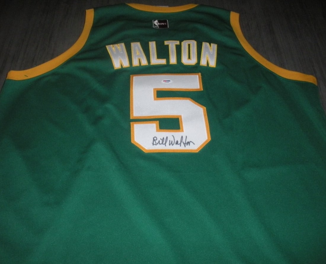Authenticated Bill Walton Autographed Majestic Boston Celtics Jersey With PSA DNA COA: Authenticated Bill Walton Autographed Majestic Boston Celtics Jersey With PSA DNA COA This is a pre-owned, officially licensed Majestic Boston Celtics jersey signed by Bill Walton. The autograph comes