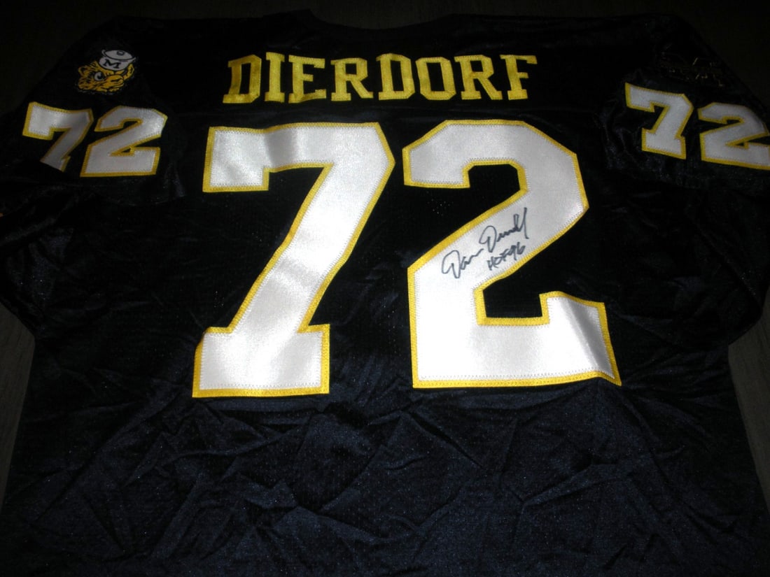 Wilson Michigan Wolverines Football Jersey Signed by Dan Dierdorf with COA (1 of 2)