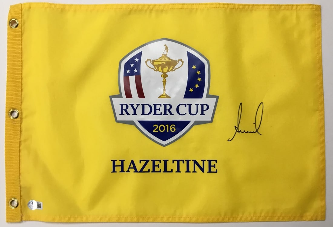 Annika Sorenstam Signed 2016 Ryder Cup Hazeltine Flag Beckett Authenticated: Annika Sorenstam Signed 2016 Ryder Cup Hazeltine Flag Beckett Authenticated Celebrate the legacy of golf with this officially licensed 2016 Ryder Cup Hazeltine pin flag, expertly signed by the renowne