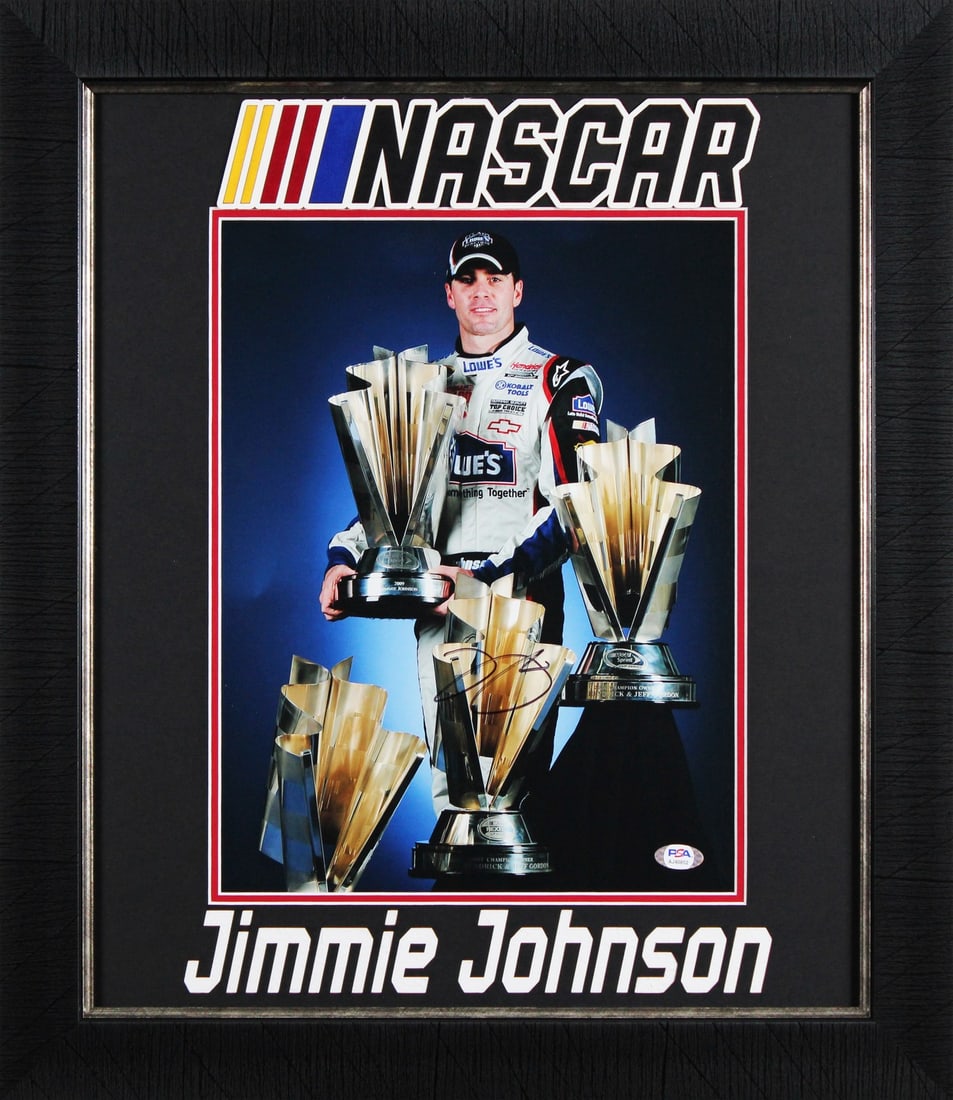 Jimmie Johnson Signed NASCAR 11x14 Framed Photo PSA/DNA Certified (1 of 2)
