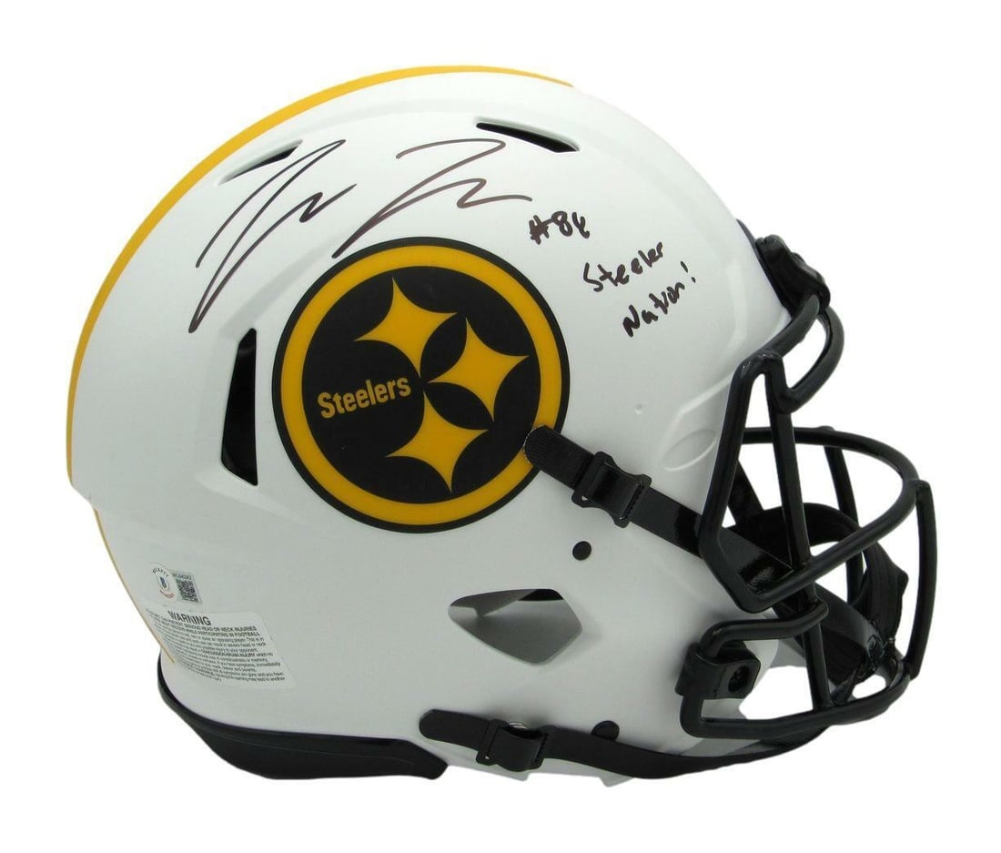 Pat Freiermuth Signed Inscribed Lunar Eclipse Helmet Steelers Authenticated: Pat Freiermuth Signed Inscribed Lunar Eclipse Helmet Steelers Authenticated Offered is an authentic Pat Freiermuth signed and inscribed "Steeler Nation" Pittsburgh Steelers white Lunar Eclipse full-si