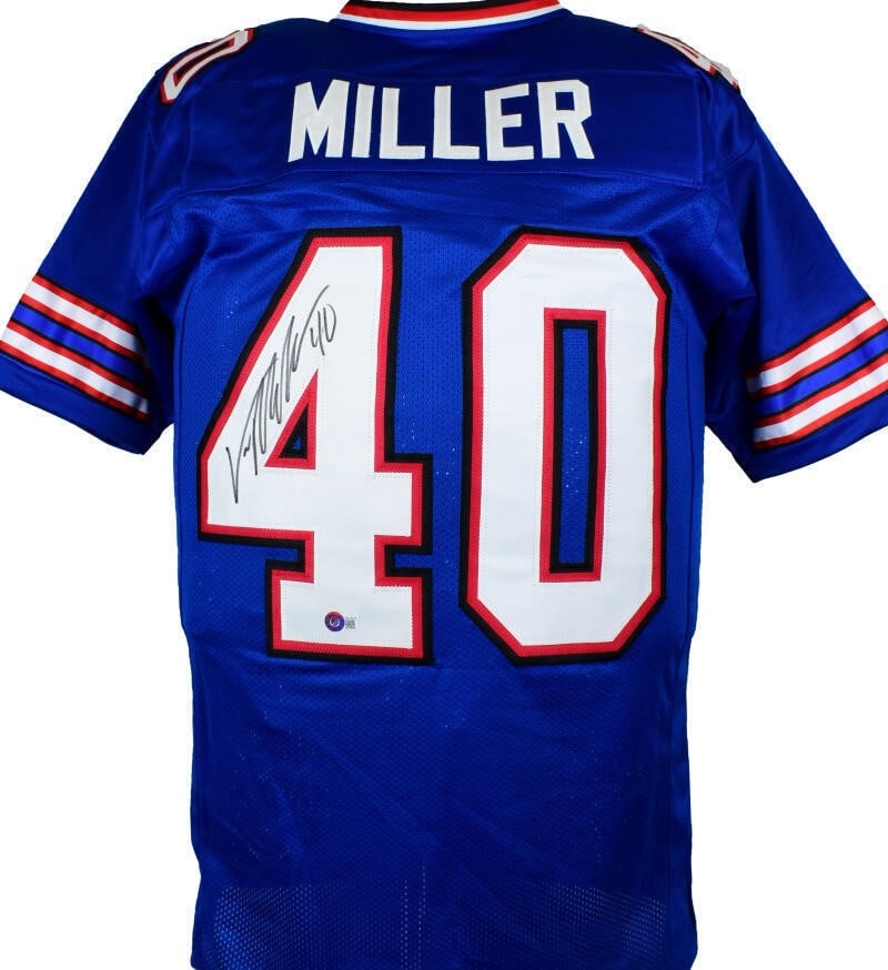 Buffalo Bills Blue Football Jersey Signed by Von Miller Beckett Hologram (1 of 5)