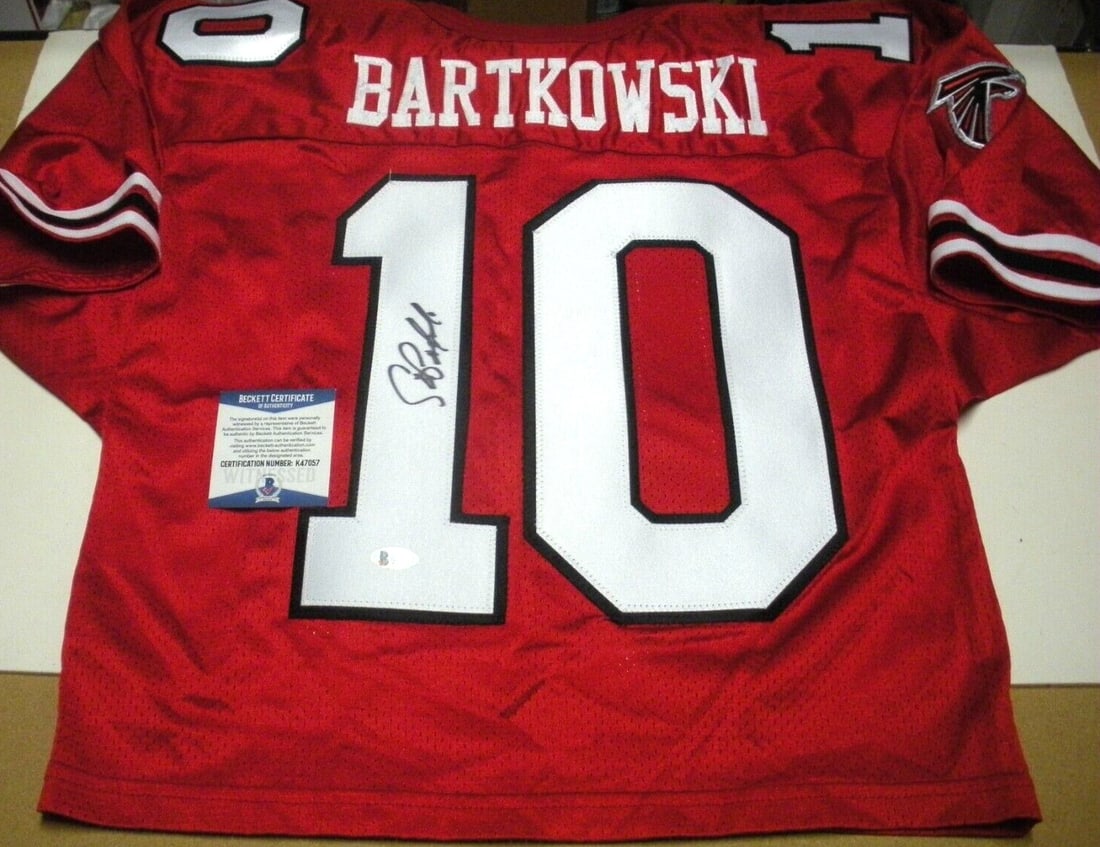 Steve Bartkowski Signed Atlanta Falcons Wilson Jersey with Beckett COA: Steve Bartkowski Signed Atlanta Falcons Wilson Jersey with Beckett COA Own a piece of NFL history with this signed official Wilson jersey by Steve Bartkowski, the legendary Atlanta Falcons quarterback