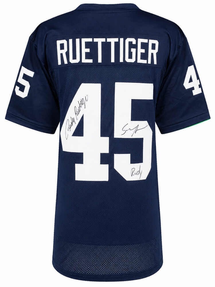 Dual Signed Navy Football Jersey Sean Astin Rudy Ruettiger COA (1 of 2)