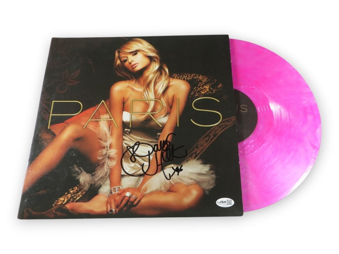 Paris Hilton signed debut record album cover JSA authenticated: Paris Hilton signed debut record album cover JSA authenticated This is an original record album cover autographed by Paris Hilton. The item includes the record(s), though they have not been tested. Th