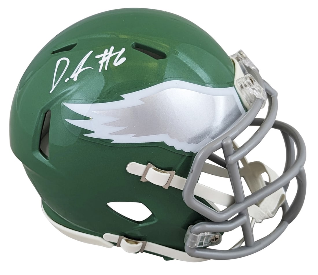 DeVonta Smith Signed Philadelphia Eagles 2023 Mini Helmet Fanatics Authentic (1 of 2)