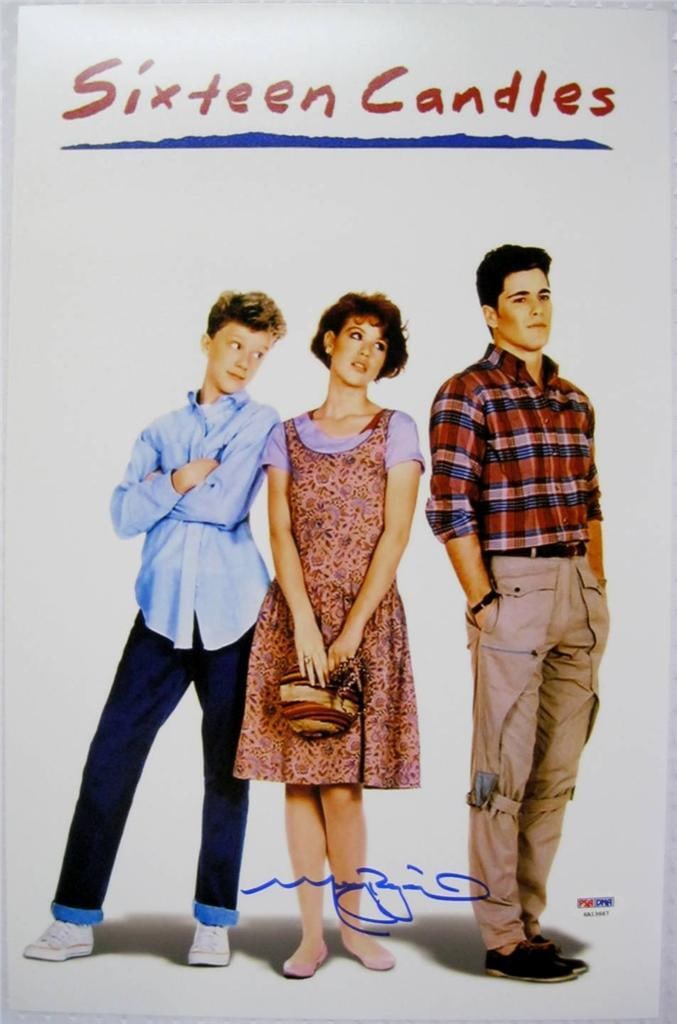 Molly Ringwald Signed Sixteen Candles 11x17 Photo PSA/DNA Certified Autograph: Molly Ringwald Signed Sixteen Candles 11x17 Photo PSA/DNA Certified Autograph This is an original 11x17 photograph of Molly Ringwald, prominently signed by the actress herself. The autograph has been 