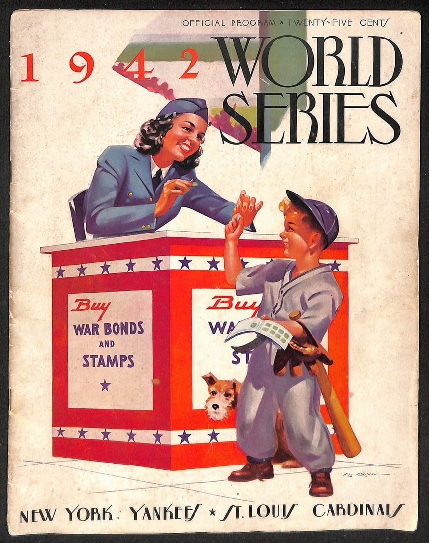 Unscored 1942 World Series Baseball Program Yankees vs St. Louis Cardinals (1 of 5)