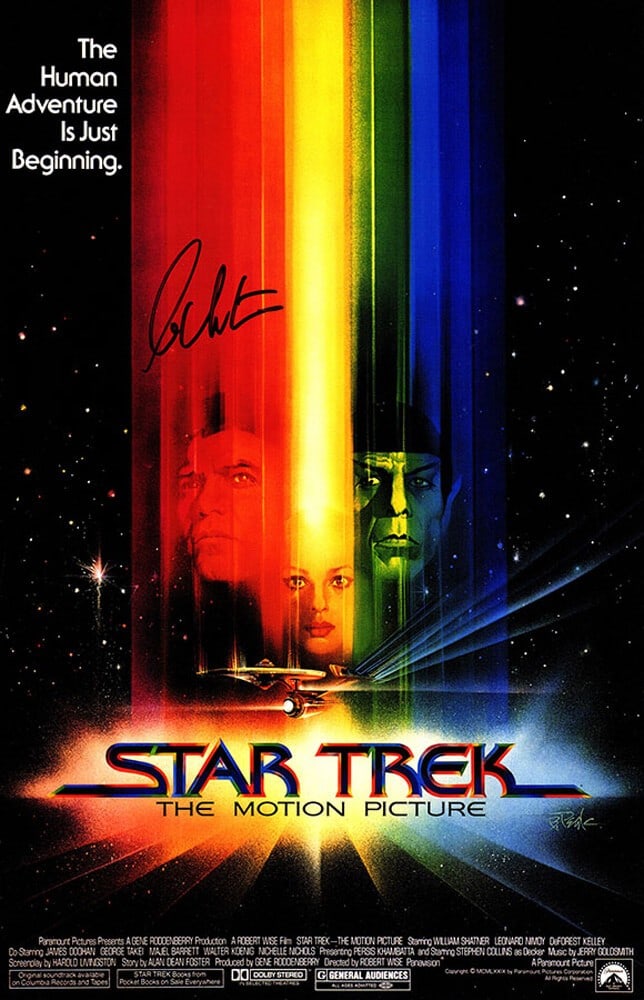 William Shatner Signed Star Trek Motion Picture 11x17 Poster with COA: William Shatner Signed Star Trek Motion Picture 11x17 Poster with COA This is an original 11x17 movie poster of 'Star Trek: The Motion Picture', signed by William Shatner. The poster is in pristine co