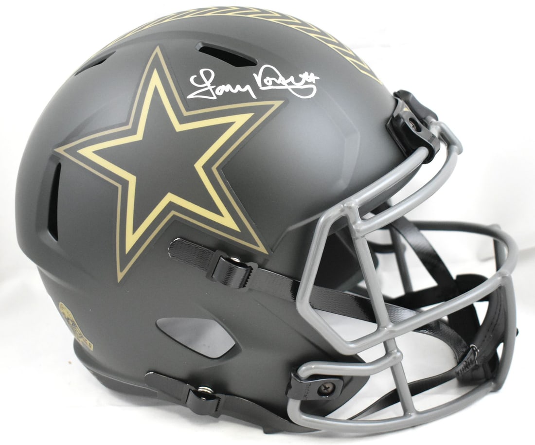 Dallas Cowboys Tony Dorsett autographed full size Salute 2025 speed helmet Beckett holo: Dallas Cowboys Tony Dorsett autographed full size Salute 2025 speed helmet Beckett holo This is a pre-owned Dallas Cowboys full-size Salute 2025 Speed helmet, signed by Tony Dorsett. The helmet is an 