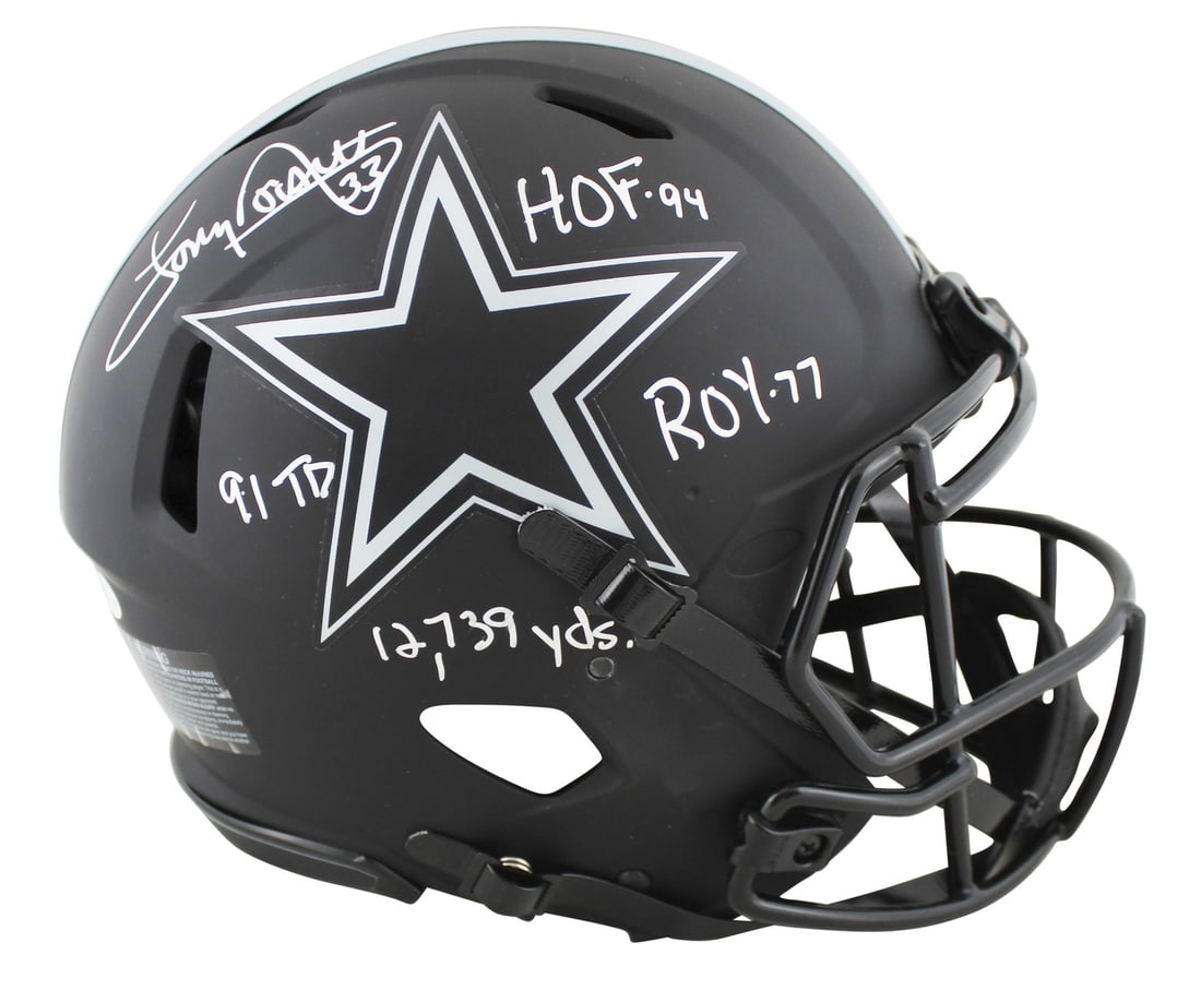 Tony Dorsett autographed Dallas Cowboys Speed Proline helmet Beckett witnessed (1 of 7)