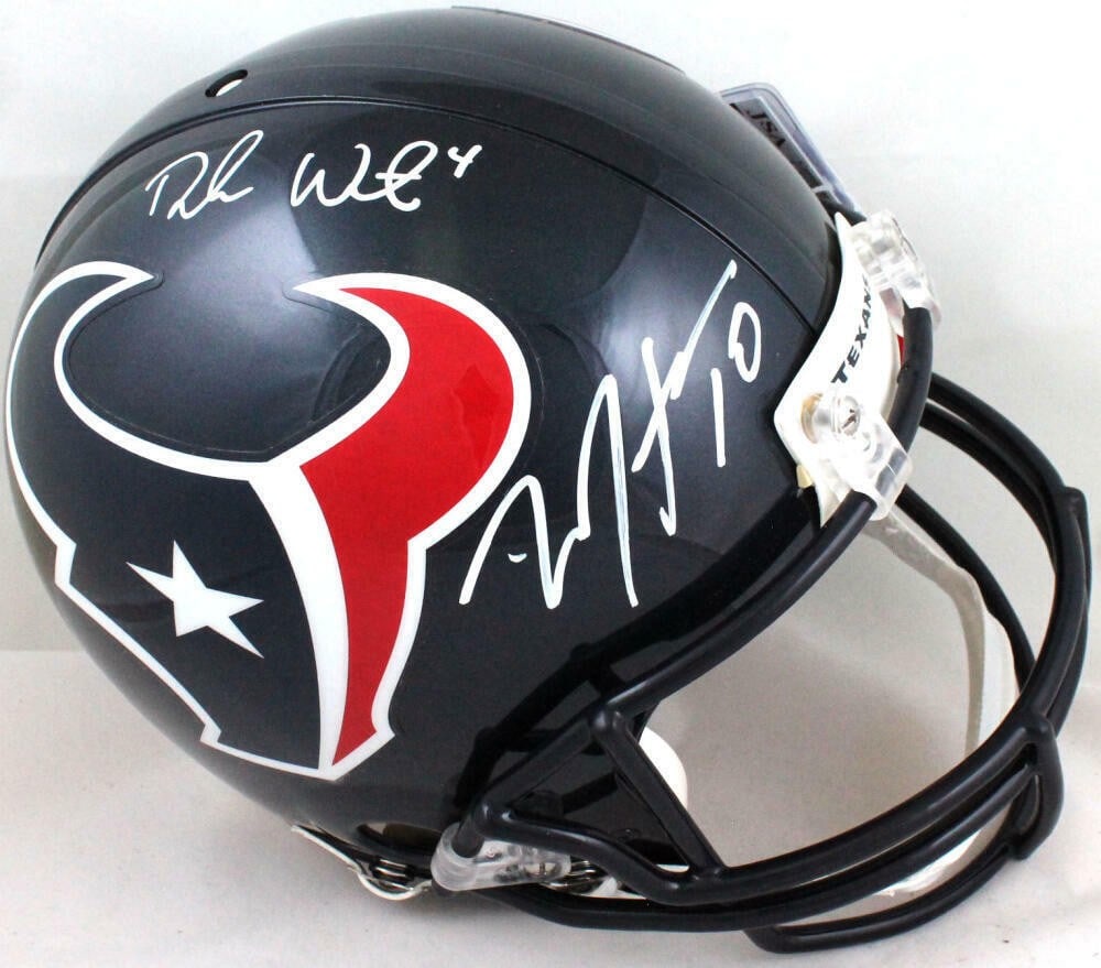 Houston Texans full size Proline helmet signed Watson Hopkins JSA (1 of 6)