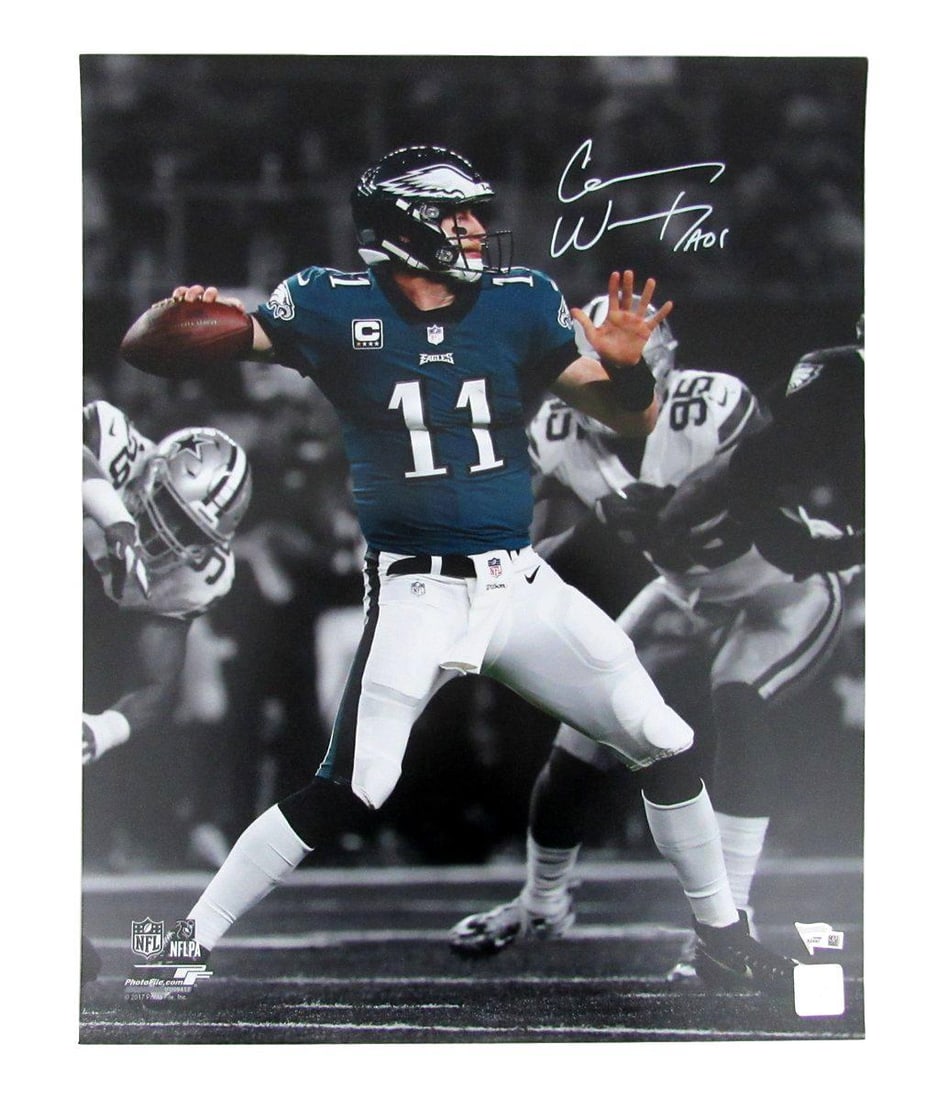 Carson Wentz Autographed 16x20 Photo Philadelphia Eagles Fanatics (1 of 4)