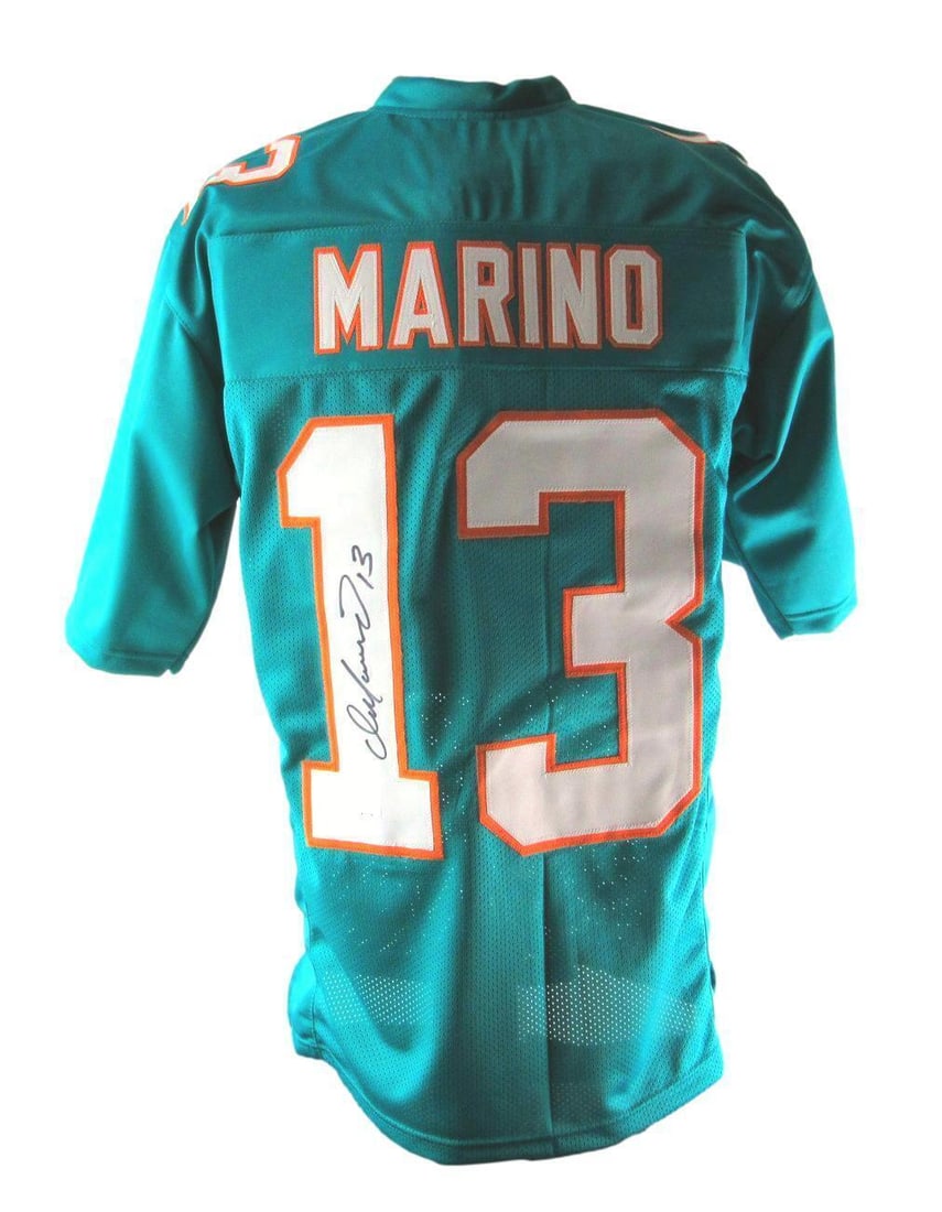 JSA authenticated Dan Marino Dolphins teal custom jersey XL (1 of 5)