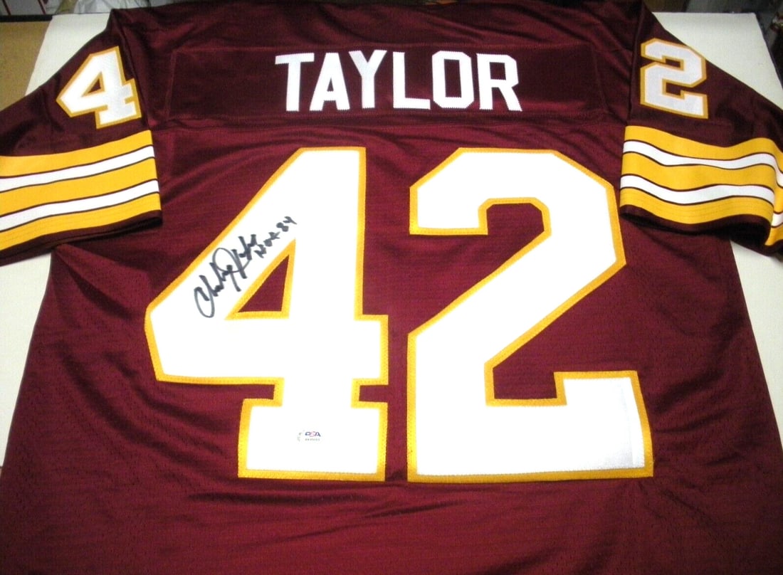 PSA DNA Authenticated Charley Taylor Signed Reebok Redskins NFL Jersey (1 of 3)