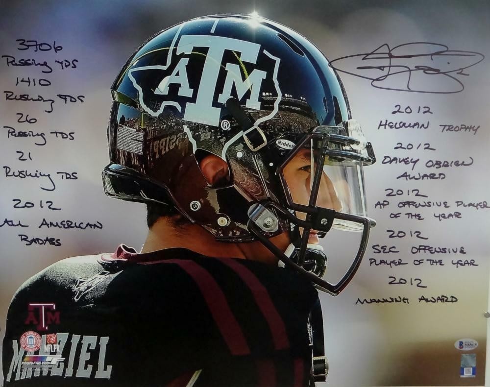 16x20 Signed Johnny Manziel Texas A&M Photo Beckett Auth 10 Inscriptions (1 of 9)