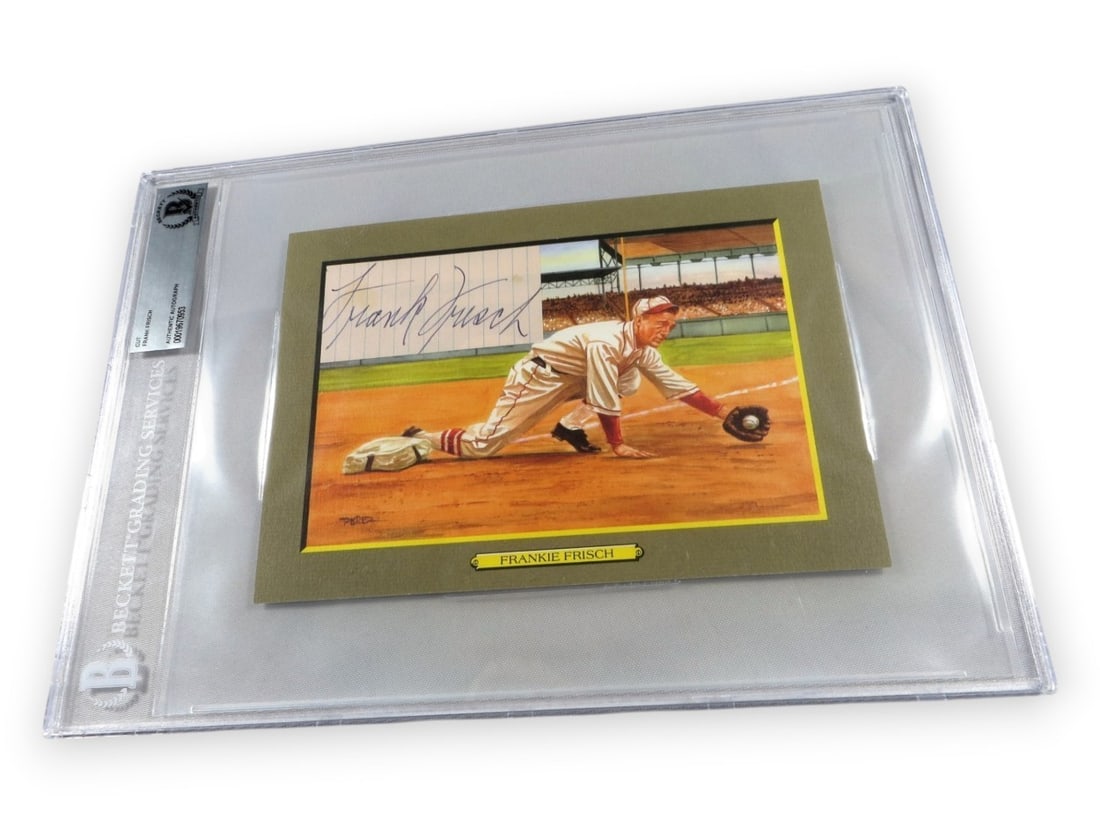 Frankie Frisch autographed cut signature with Perez-Steele postcard BAS (1 of 3)