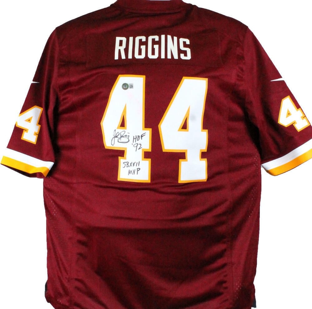 Washington Football Jersey Signed by John Riggins with Beckett Authentication: Washington Football Jersey Signed by John Riggins with Beckett Authentication This is a pre-owned Washington Nike Retired Player jersey autographed by John Riggins. The jersey features two inscription