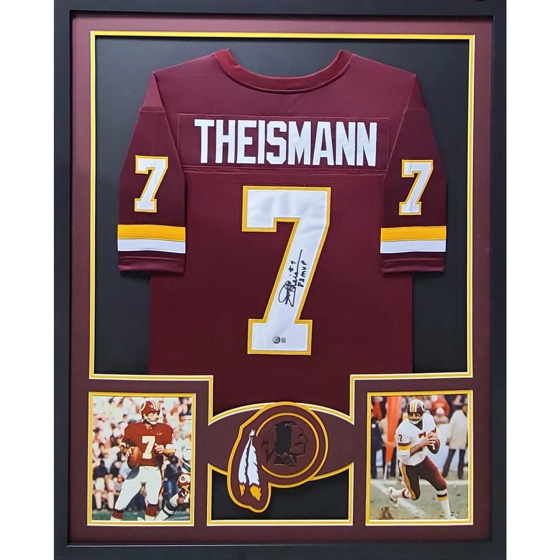 Framed Joe Theismann Signed Washington Football Jersey Beckett BAS (1 of 2)