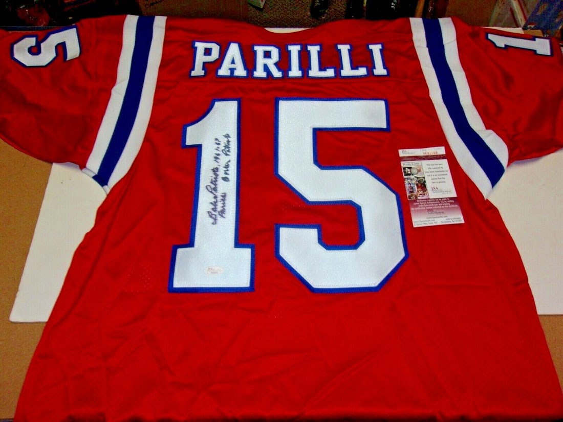 Signed Babe Parilli Boston Patriots Jersey with JSA COA Authentication (1 of 2)
