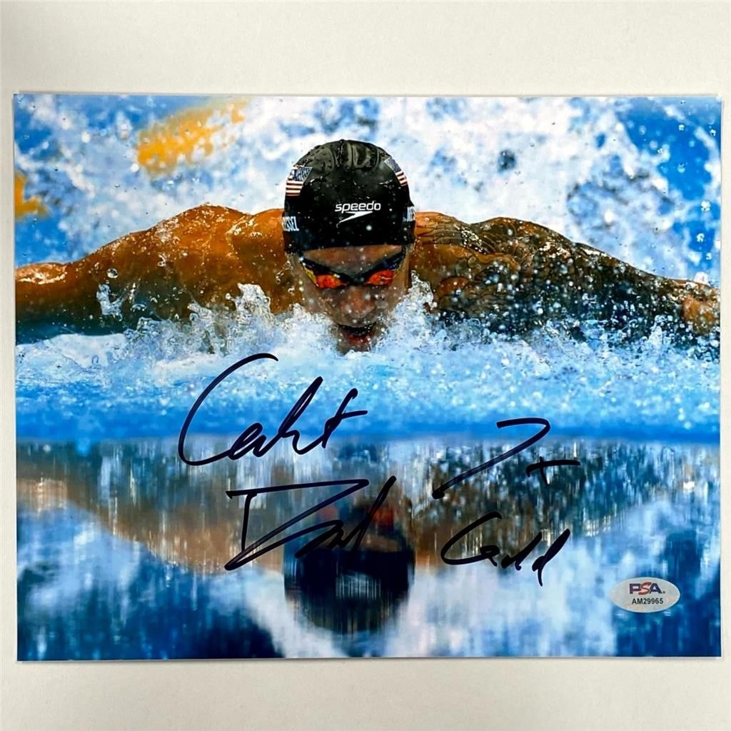 PSA autographed 8x10 USA swimming photo signed by Caeleb Dressel (1 of 3)