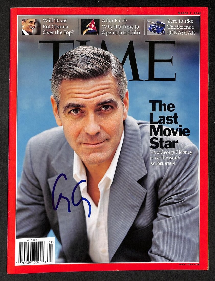 2008 TIME Magazine Signed by George Clooney BAS 212075: 2008 TIME Magazine Signed by George Clooney BAS 212075 Original 2008 TIME magazine signed by George Clooney. This pre-owned piece is offered as a photo collectible and originates from the United State