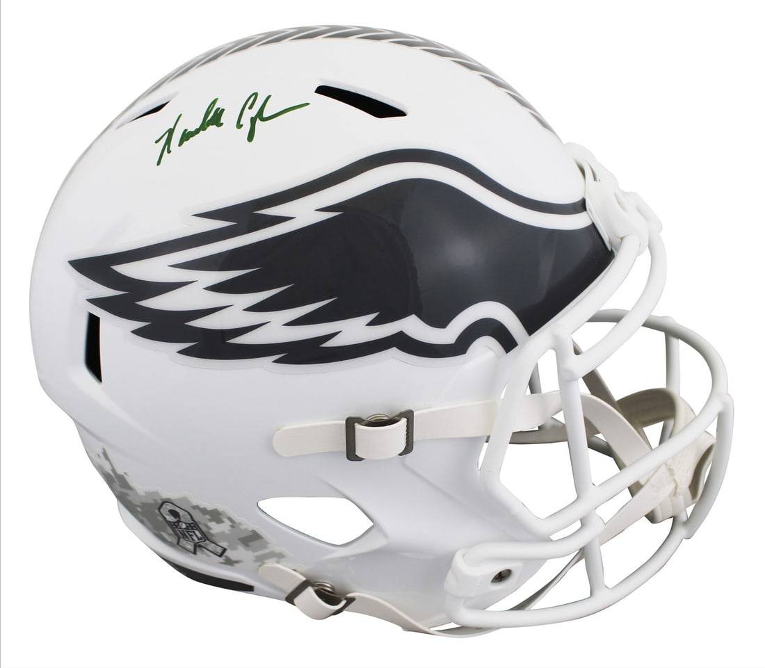Randall Cunningham Autographed Salute To Service Speed Replica Eagles Helmet BAS Witnessed (1 of 3)