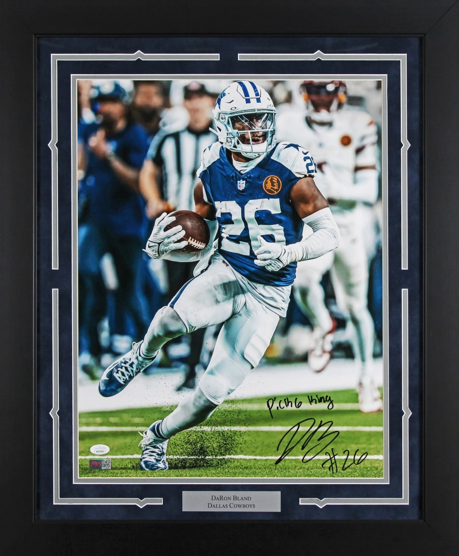 Framed 16x20 Autographed Daron Bland Photo Pick 6 King JSA (1 of 2)