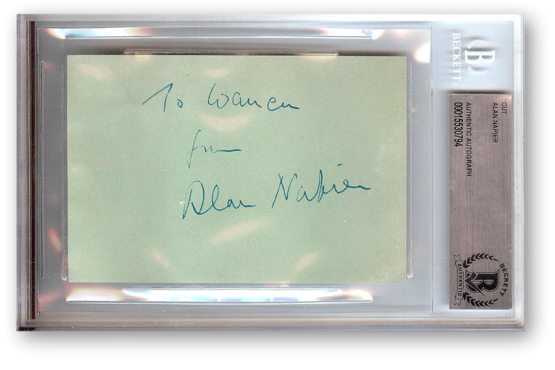 Beckett Authenticated Alan Napier Autograph Cut Signature as Alfred Batman (1 of 1)