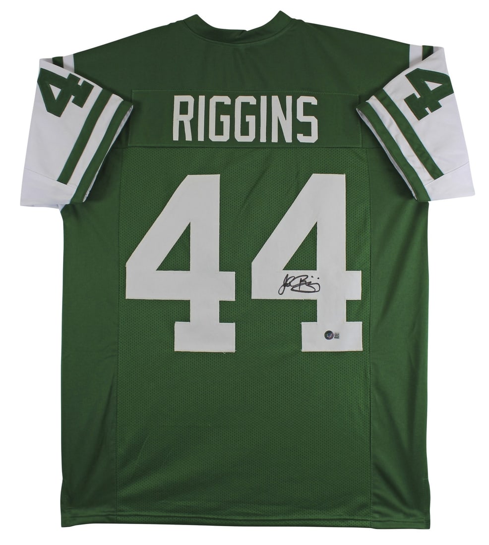 John Riggins Signed Green Pro Style Jersey New York Jets BAS Authenticated (1 of 3)