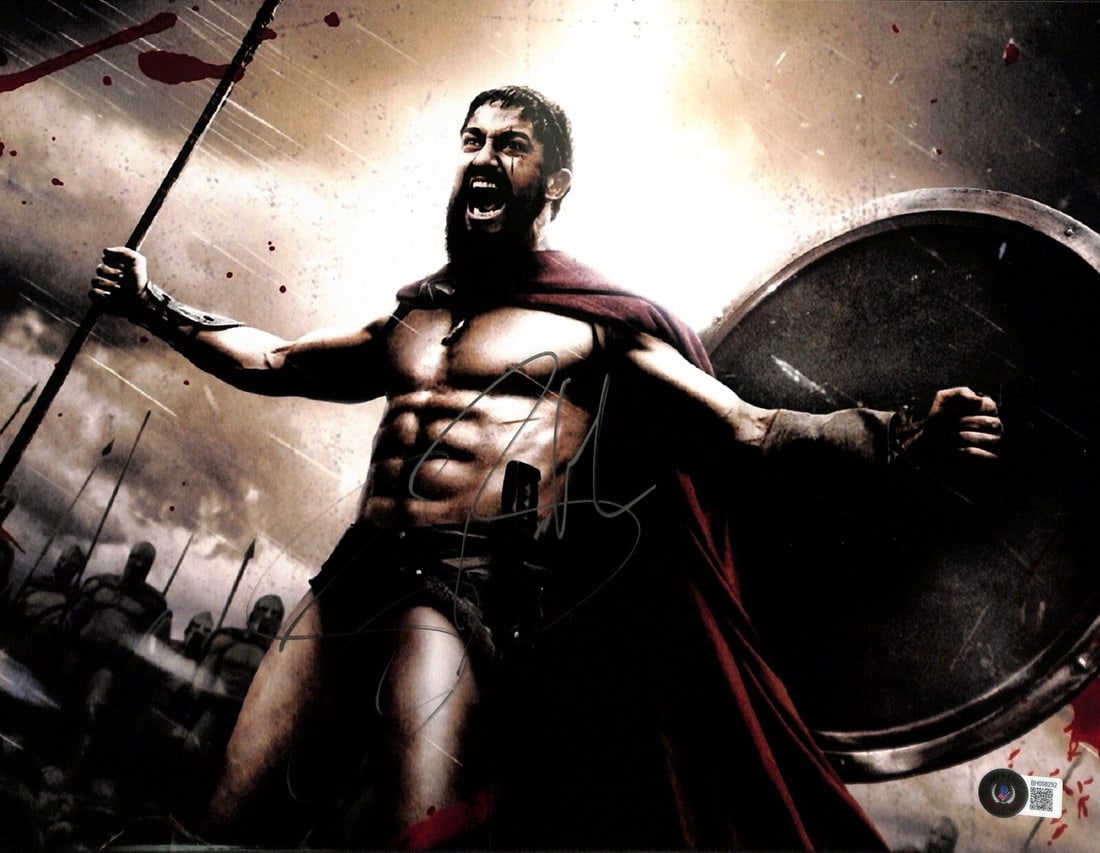 Gerard Butler Signed 11x14 King Leonidas Photo Beckett Certified: Gerard Butler Signed 11x14 King Leonidas Photo Beckett Certified This stunning 11x14 photograph features Gerard Butler's signature in silver permanent marker, capturing his iconic role as "King Leonid