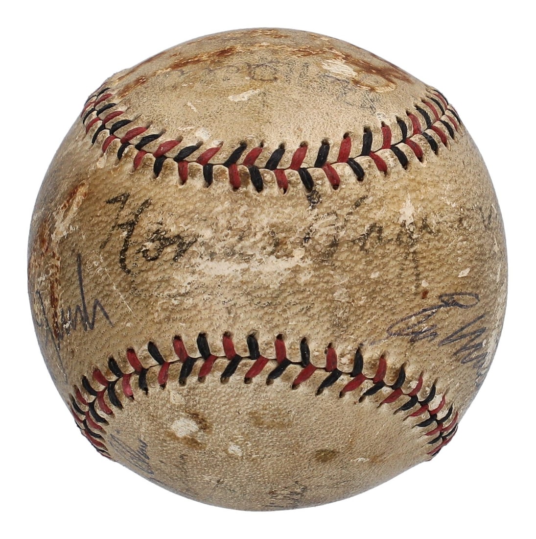 Honus Wagner Multi Signed Baseball with Beckett COA Vintage Collectible: Honus Wagner Multi Signed Baseball with Beckett COA Vintage Collectible This vintage 1920's baseball is a remarkable collector's item featuring the iconic signature of Hall of Famer Honus Wagner, alon