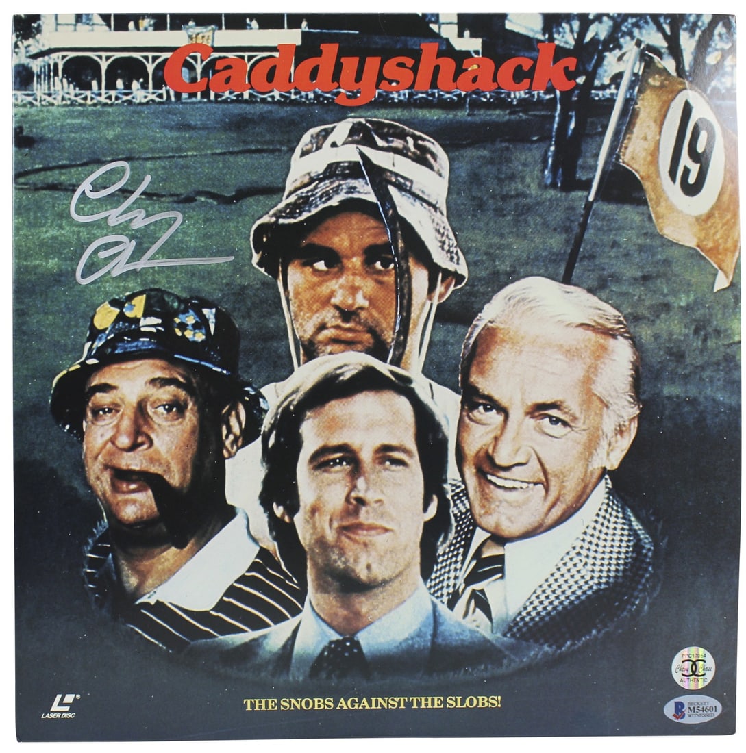 Caddyshack laser disc cover with disc signed by Chevy Chase BAS witnessed (1 of 9)