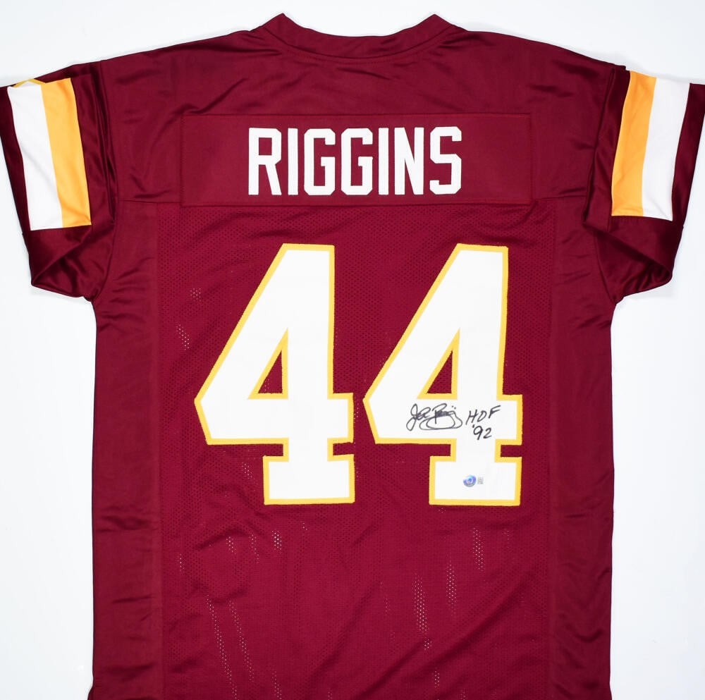 Signed John Riggins Washington Football Jersey HOF Beckett Witnessed: Signed John Riggins Washington Football Jersey HOF Beckett Witnessed Autographed maroon pro style football jersey featuring John Riggins. The jersey is an original, pre-owned item associated with Wash
